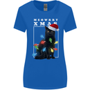 Meowy Christmas Tree Funny Cat Xmas Womens Wider Cut T-Shirt Royal Blue