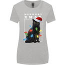 Meowy Christmas Tree Funny Cat Xmas Womens Wider Cut T-Shirt Sports Grey