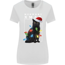 Meowy Christmas Tree Funny Cat Xmas Womens Wider Cut T-Shirt White