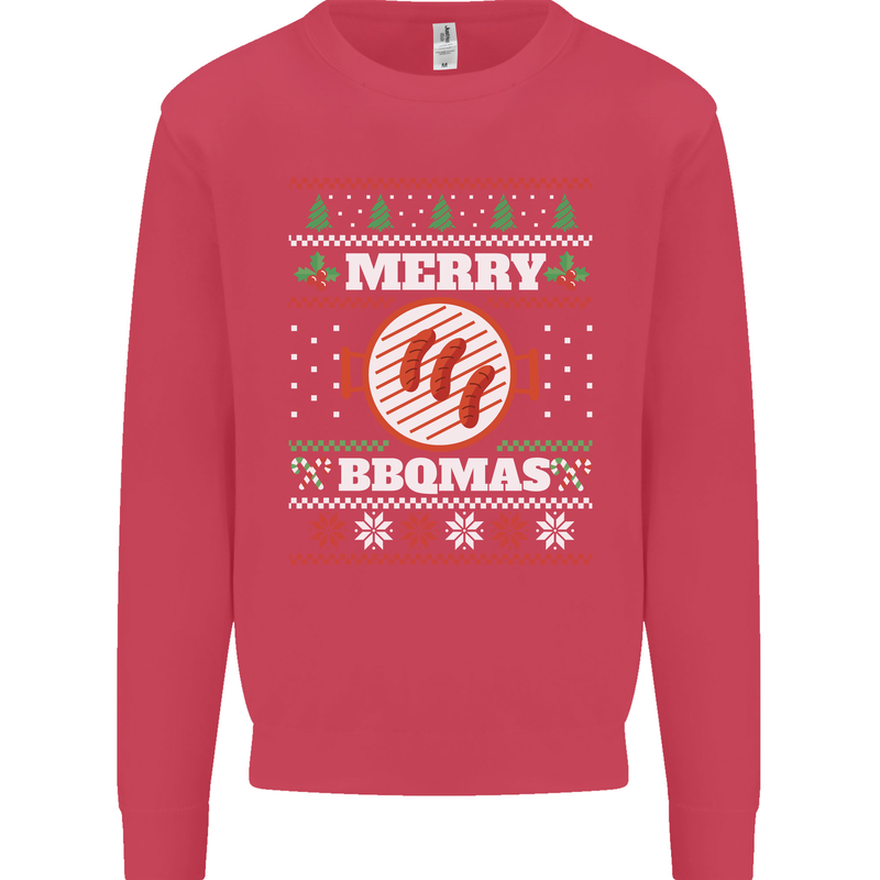 Merry BBQMAS Funny Christmas BBQ Xmas Kids Sweatshirt Jumper Heliconia