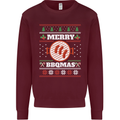 Merry BBQMAS Funny Christmas BBQ Xmas Kids Sweatshirt Jumper Maroon