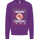 Merry BBQMAS Funny Christmas BBQ Xmas Kids Sweatshirt Jumper Purple
