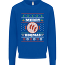 Merry BBQMAS Funny Christmas BBQ Xmas Kids Sweatshirt Jumper Royal Blue