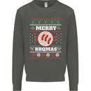 Merry BBQMAS Funny Christmas BBQ Xmas Kids Sweatshirt Jumper Storm Grey