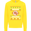 Merry BBQMAS Funny Christmas BBQ Xmas Kids Sweatshirt Jumper Yellow