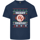 Merry BBQMAS Funny Christmas BBQ Xmas Kids T-Shirt Childrens Navy Blue