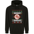 Merry BBQMAS Funny Christmas BBQ Xmas Mens 80% Cotton Hoodie Black