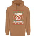 Merry BBQMAS Funny Christmas BBQ Xmas Mens 80% Cotton Hoodie Caramel Latte