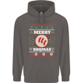 Merry BBQMAS Funny Christmas BBQ Xmas Mens 80% Cotton Hoodie Charcoal