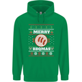Merry BBQMAS Funny Christmas BBQ Xmas Mens 80% Cotton Hoodie Irish Green