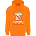Merry BBQMAS Funny Christmas BBQ Xmas Mens 80% Cotton Hoodie Orange