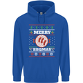 Merry BBQMAS Funny Christmas BBQ Xmas Mens 80% Cotton Hoodie Royal Blue