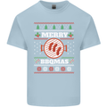 Merry BBQMAS Funny Christmas BBQ Xmas Mens Cotton T-Shirt Tee Top Light Blue