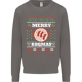 Merry BBQMAS Funny Christmas BBQ Xmas Mens Sweatshirt Jumper Charcoal