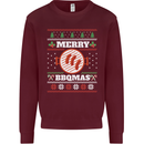Merry BBQMAS Funny Christmas BBQ Xmas Mens Sweatshirt Jumper Maroon