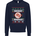 Merry BBQMAS Funny Christmas BBQ Xmas Mens Sweatshirt Jumper Navy Blue