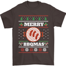 Merry BBQMAS Funny Christmas BBQ Xmas Mens T-Shirt Cotton Gildan Dark Chocolate