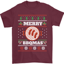 Merry BBQMAS Funny Christmas BBQ Xmas Mens T-Shirt Cotton Gildan Maroon