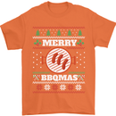 Merry BBQMAS Funny Christmas BBQ Xmas Mens T-Shirt Cotton Gildan Orange