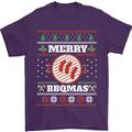 Merry BBQMAS Funny Christmas BBQ Xmas Mens T-Shirt Cotton Gildan Purple