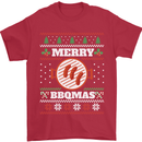 Merry BBQMAS Funny Christmas BBQ Xmas Mens T-Shirt Cotton Gildan Red