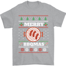 Merry BBQMAS Funny Christmas BBQ Xmas Mens T-Shirt Cotton Gildan Sports Grey