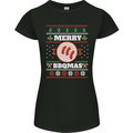 Merry BBQMAS Funny Christmas BBQ Xmas Womens Petite Cut T-Shirt Black