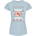 Merry BBQMAS Funny Christmas BBQ Xmas Womens Petite Cut T-Shirt Light Blue