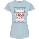 Merry BBQMAS Funny Christmas BBQ Xmas Womens Petite Cut T-Shirt Light Blue