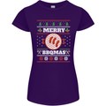 Merry BBQMAS Funny Christmas BBQ Xmas Womens Petite Cut T-Shirt Purple
