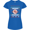 Merry BBQMAS Funny Christmas BBQ Xmas Womens Petite Cut T-Shirt Royal Blue