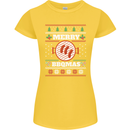 Merry BBQMAS Funny Christmas BBQ Xmas Womens Petite Cut T-Shirt Yellow