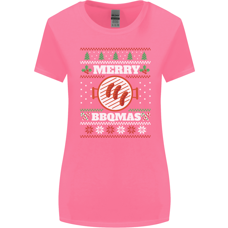 Merry BBQMAS Funny Christmas BBQ Xmas Womens Wider Cut T-Shirt Azalea