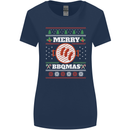 Merry BBQMAS Funny Christmas BBQ Xmas Womens Wider Cut T-Shirt Navy Blue
