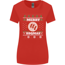 Merry BBQMAS Funny Christmas BBQ Xmas Womens Wider Cut T-Shirt Red