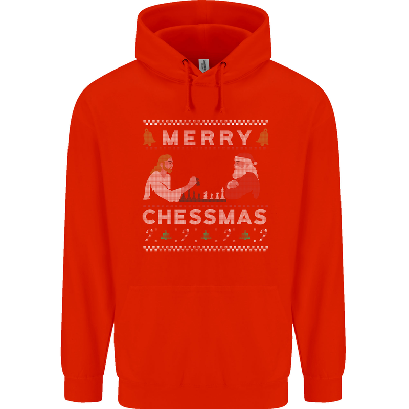 Merry Chessmass Funny Chess Player Childrens Kids Hoodie Bright Red