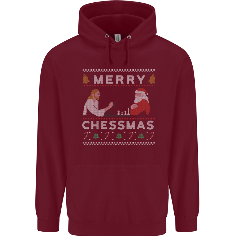 Merry Chessmass Funny Chess Player Childrens Kids Hoodie Maroon