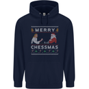 Merry Chessmass Funny Chess Player Childrens Kids Hoodie Navy Blue