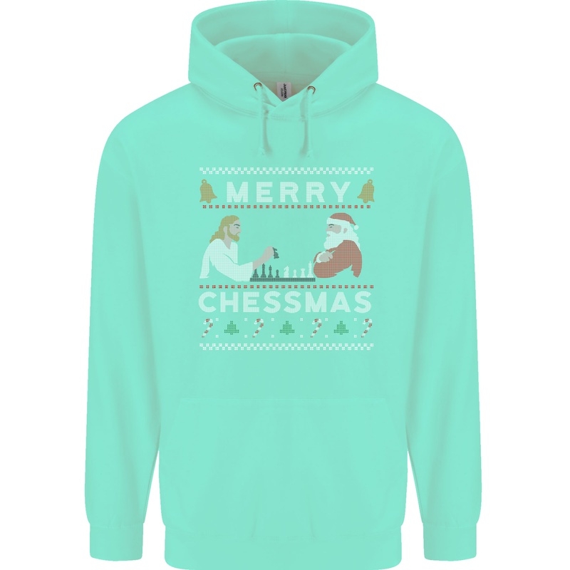 Merry Chessmass Funny Chess Player Childrens Kids Hoodie Peppermint