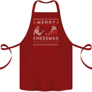 Merry Chessmass Funny Chess Player Cotton Apron 100% Organic Maroon