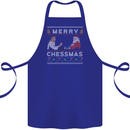 Merry Chessmass Funny Chess Player Cotton Apron 100% Organic Royal Blue