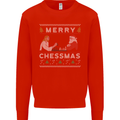 Merry Chessmass Funny Chess Player Kids Sweatshirt Jumper Bright Red