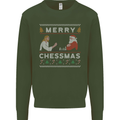 Merry Chessmass Funny Chess Player Kids Sweatshirt Jumper Forest Green