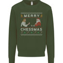Merry Chessmass Funny Chess Player Kids Sweatshirt Jumper Forest Green