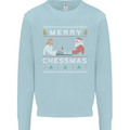 Merry Chessmass Funny Chess Player Kids Sweatshirt Jumper Light Blue