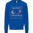 Merry Chessmass Funny Chess Player Kids Sweatshirt Jumper Royal Blue
