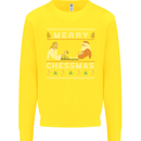 Merry Chessmass Funny Chess Player Kids Sweatshirt Jumper Yellow