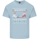 Merry Chessmass Funny Chess Player Kids T-Shirt Childrens Light Blue