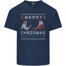 Merry Chessmass Funny Chess Player Kids T-Shirt Childrens Navy Blue