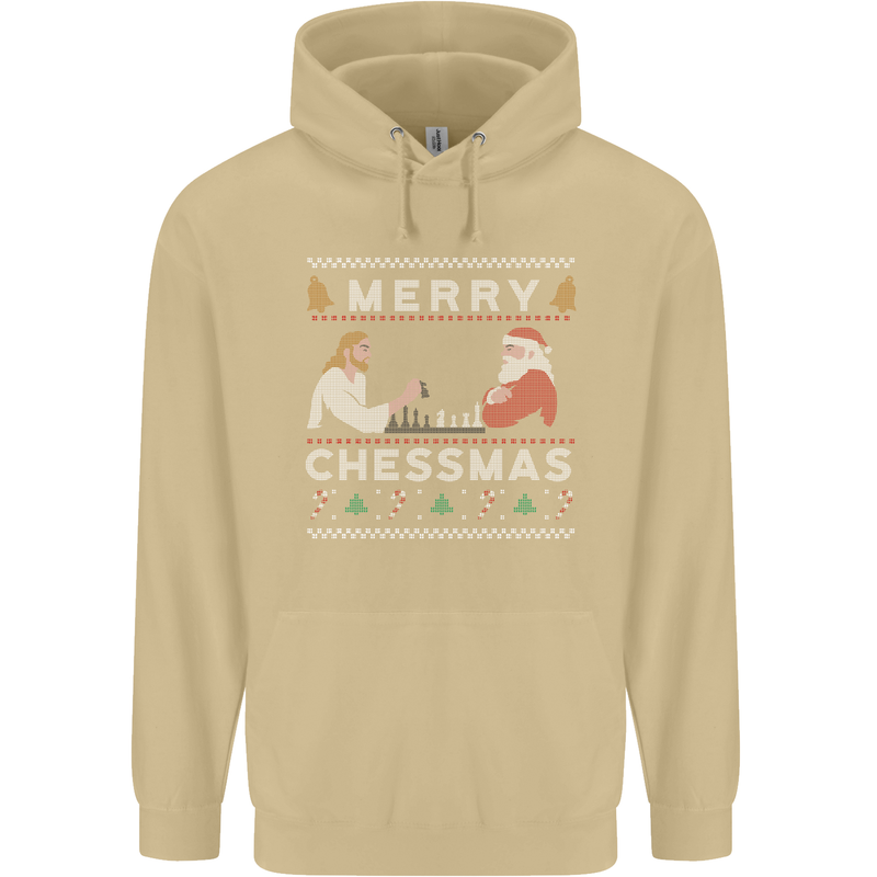 Merry Chessmass Funny Chess Player Mens 80% Cotton Hoodie Sand